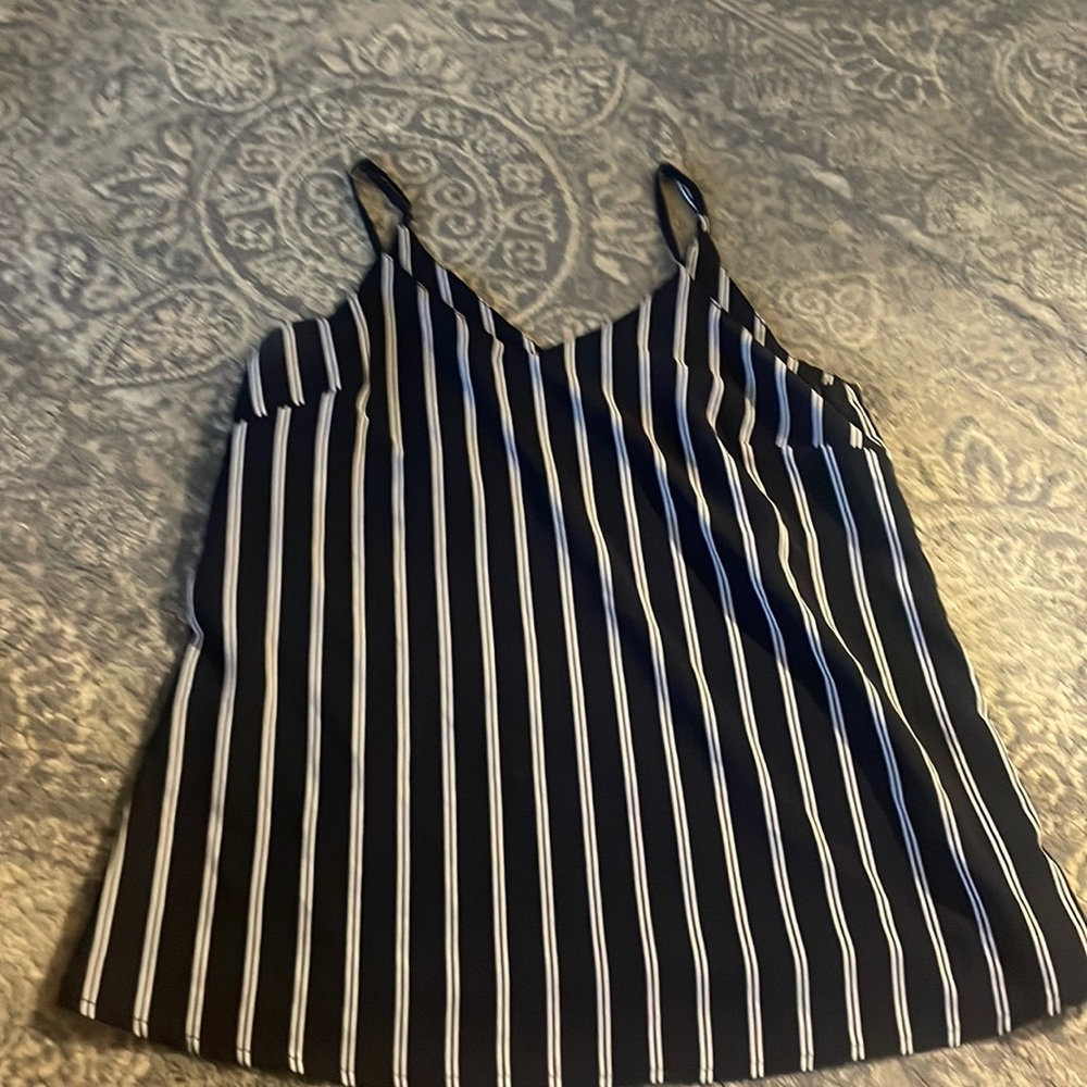 Blue and white blouse